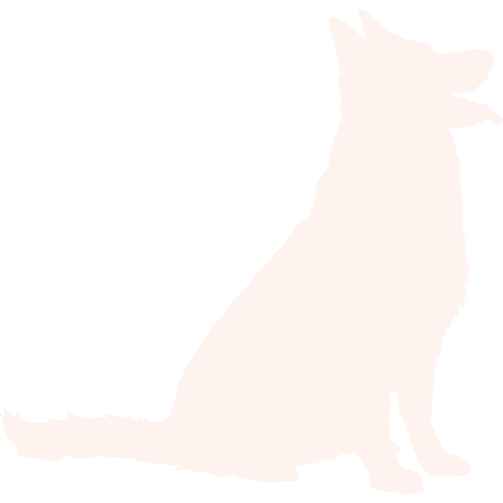 Canine silhouette with pointed ears.